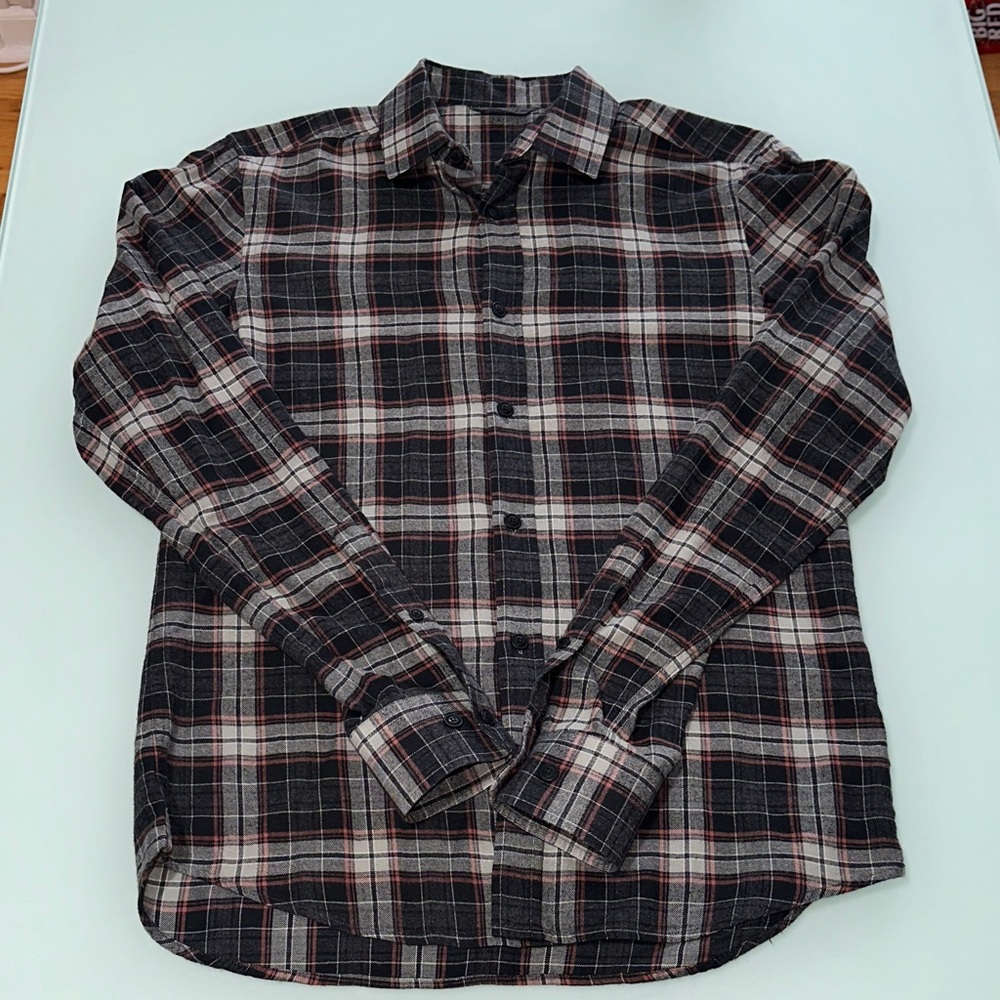 Men's Black and Red Plaid Shirt